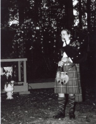 Bagpipes at a wedding