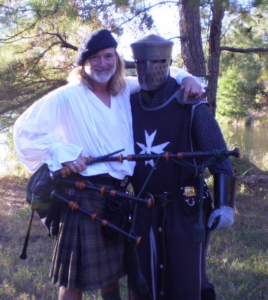 Bagpiper and Friend at Louisiana Renaissance Festivel, 2008